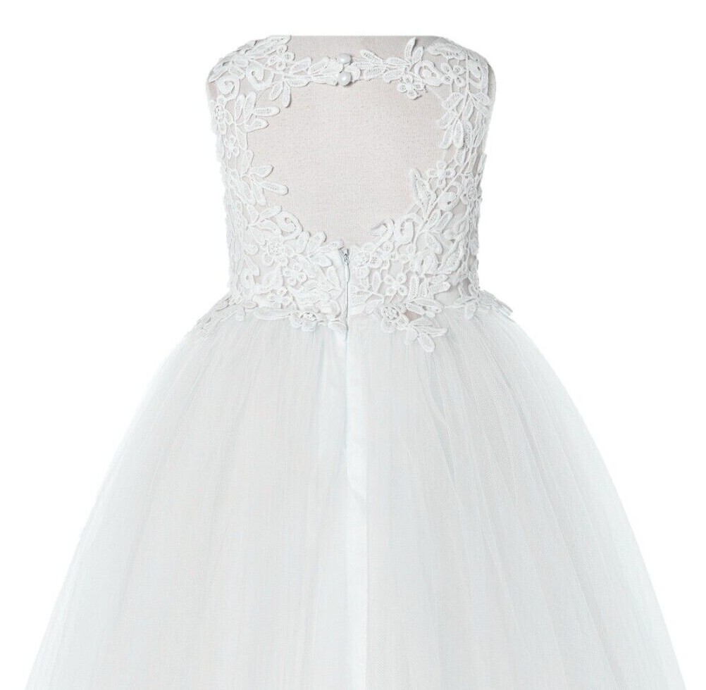 Floral Applique Lace Dress Lace Tulle Dresses Ball Gown Communion Dresses 220