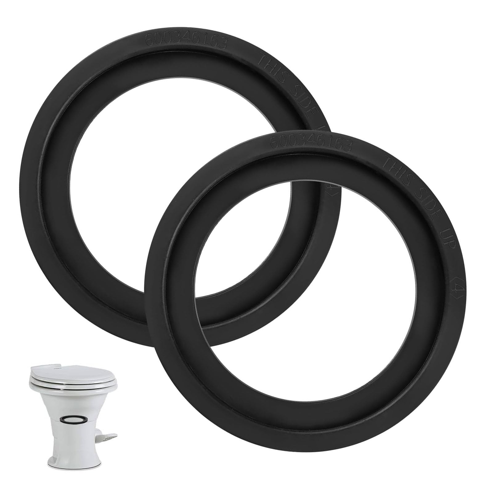 Femory RV Toilet Seal, Flush Ball Seal Gasket Replacement 385311658 for black