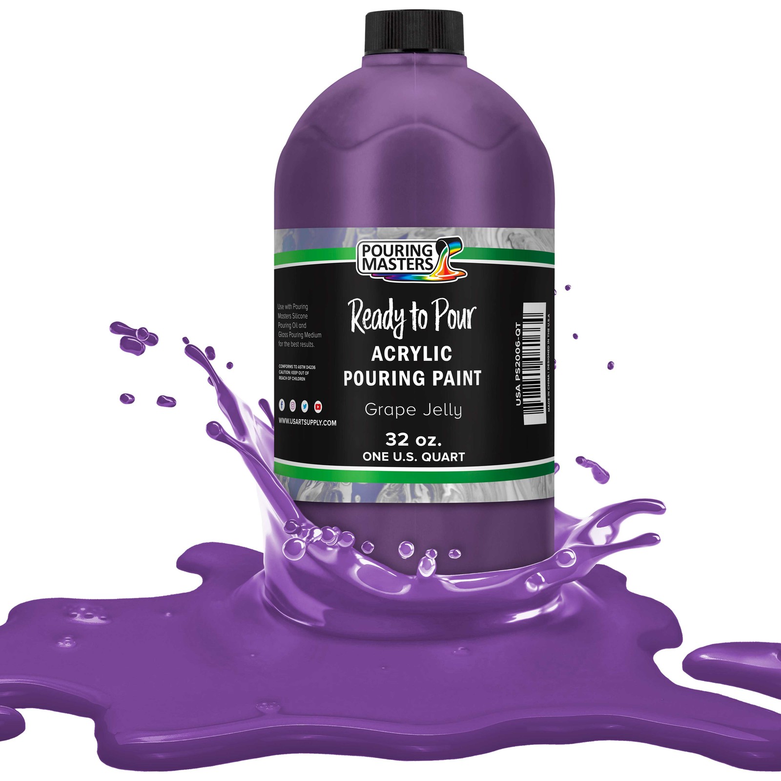 Pouring Masters Grape Jelly 32-Ounce (Quart) Water-Based Acrylic Pouring Paint