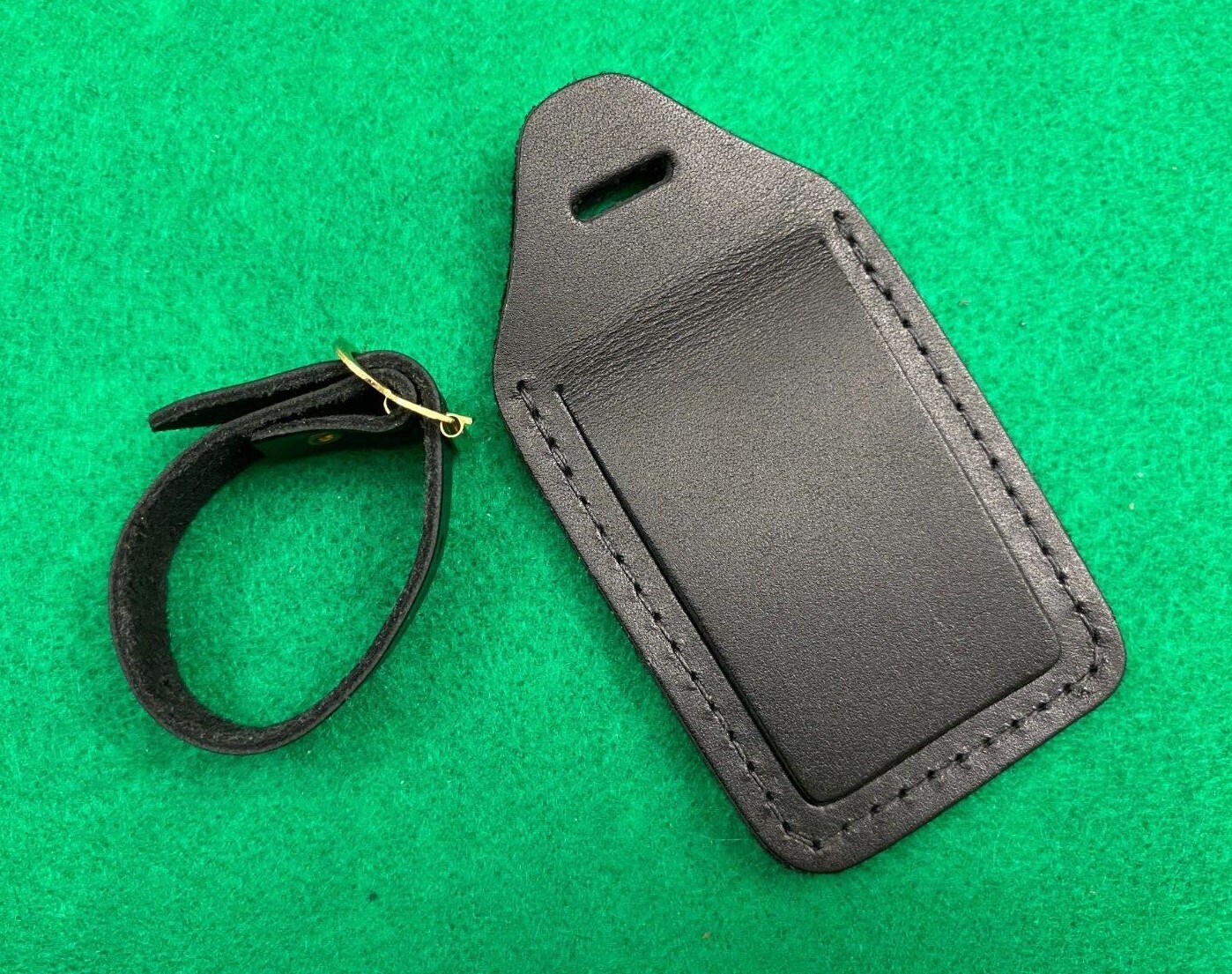 Pure Top Grain Leather Flap ID Luggage Tag Measure 4 L x 2 ⅛ W MADE IN USA