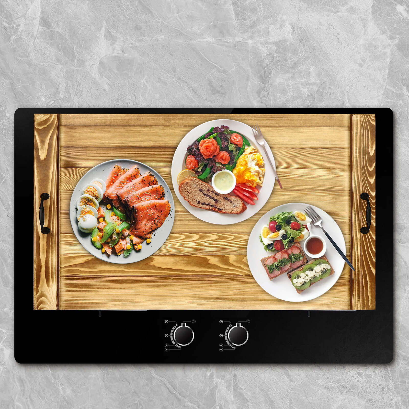 Noodle Board Stove Cover-Wood Top Covers for Electric and Gas Stove-Wooden