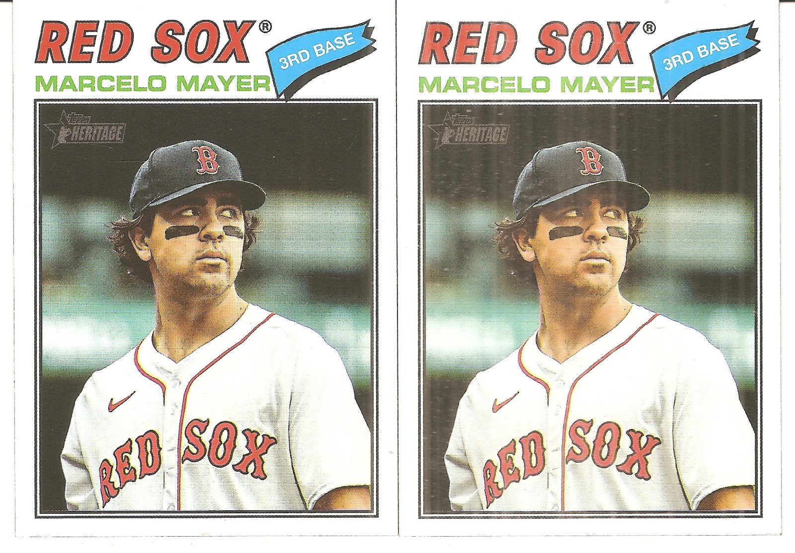 2 CARD 2026 TOPPS HERITAGE MARCELO MAYER BASEBALL CARD LOT #356