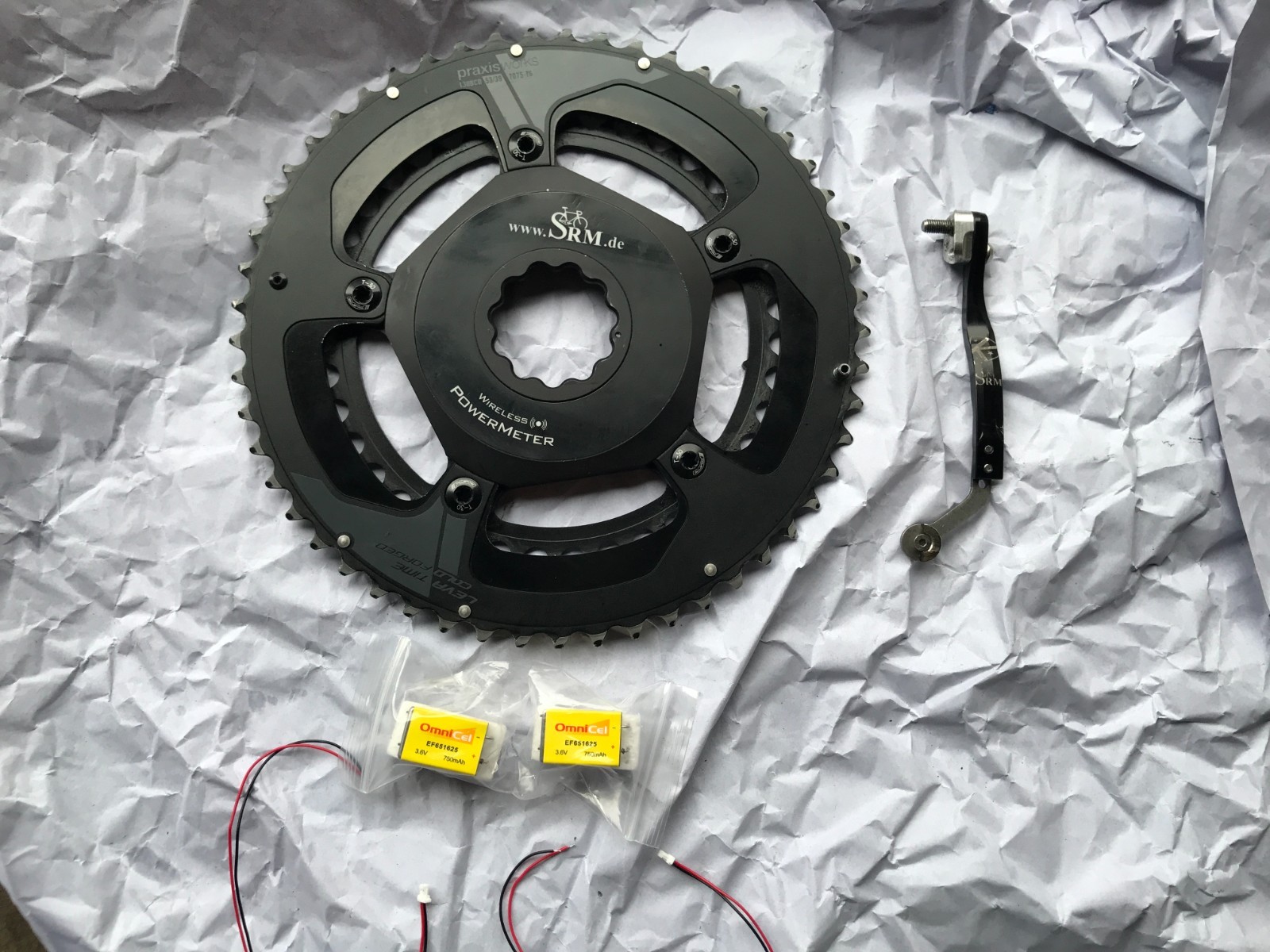 SRM Powermeter Spider for Rotor 3D+ 3D30 130 BCD Praxis 53-39 New Batteries