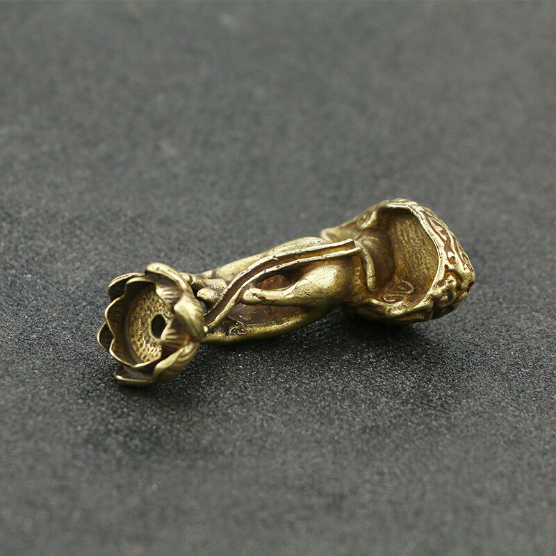 Vintage Brass Mini Backflow Incense Burner Holder Statue Censer Home Decor