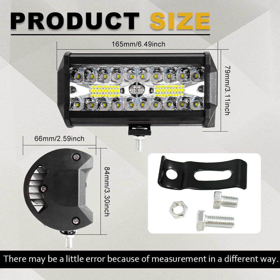 4x 7Inch 20000W LED Work Light Bar Flood Spot Pods Offroad Fog Driving ATV Truck