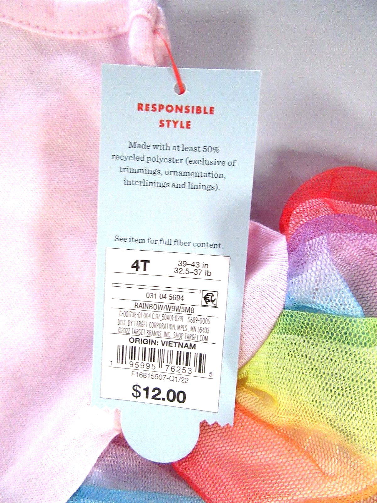 Cat Jack Girl Pink Tank Top Rainbow Pride Tutu Dress Spring Summer Parade - 4T