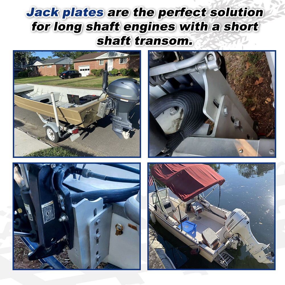 Adjustable 8'' Outboard Boat Jack Plate For JPL4800 Motor Power Lift Aluminum
