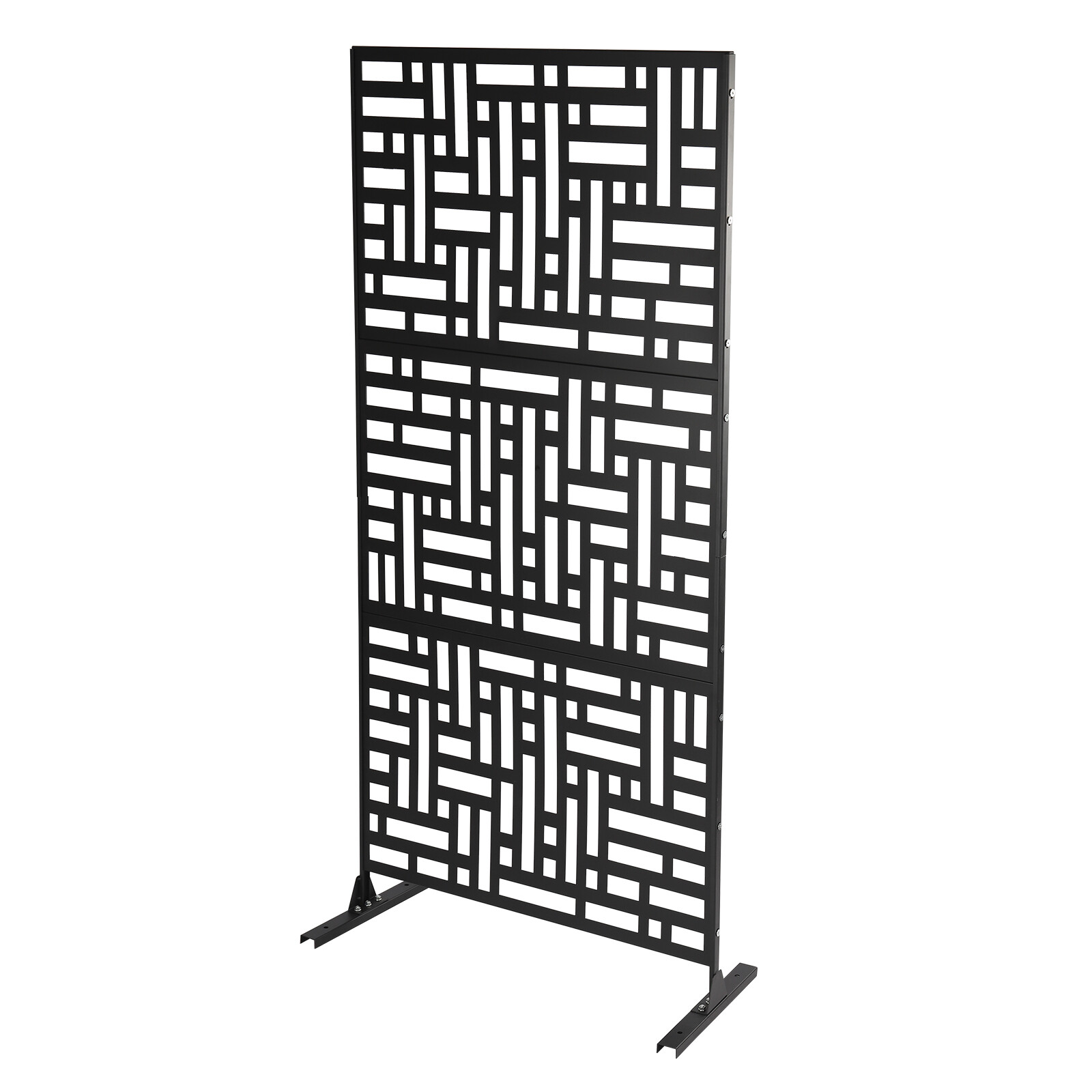 Metal Privacy Screen 6.2ft H x 35.4in W Outdoor Privacy Screens and Panel Black