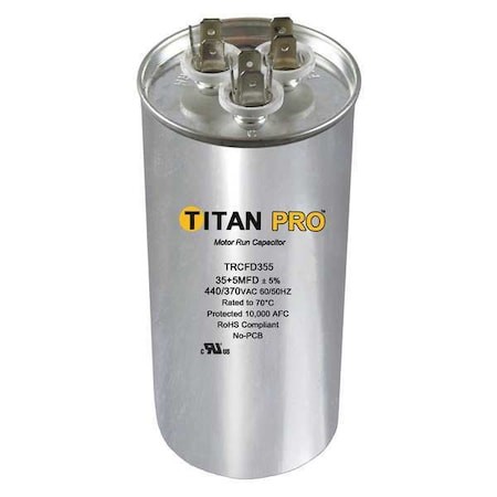 Titan Pro Trcfd5075 Motor Dual Run Cap,50/7.5 Mfd,370-440V