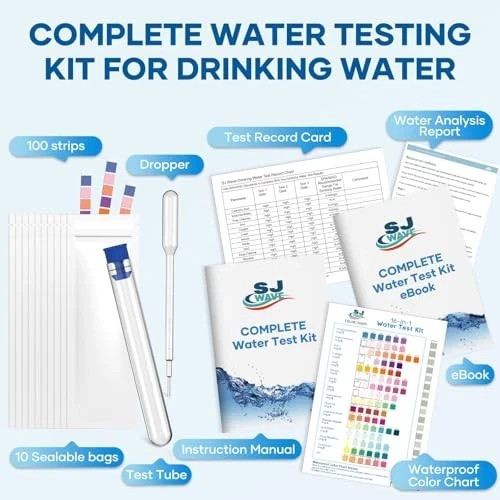 New 16 in 1 Drinking Water Testing Kits - 100 Strips (10 Strips Per Pouch) NIB