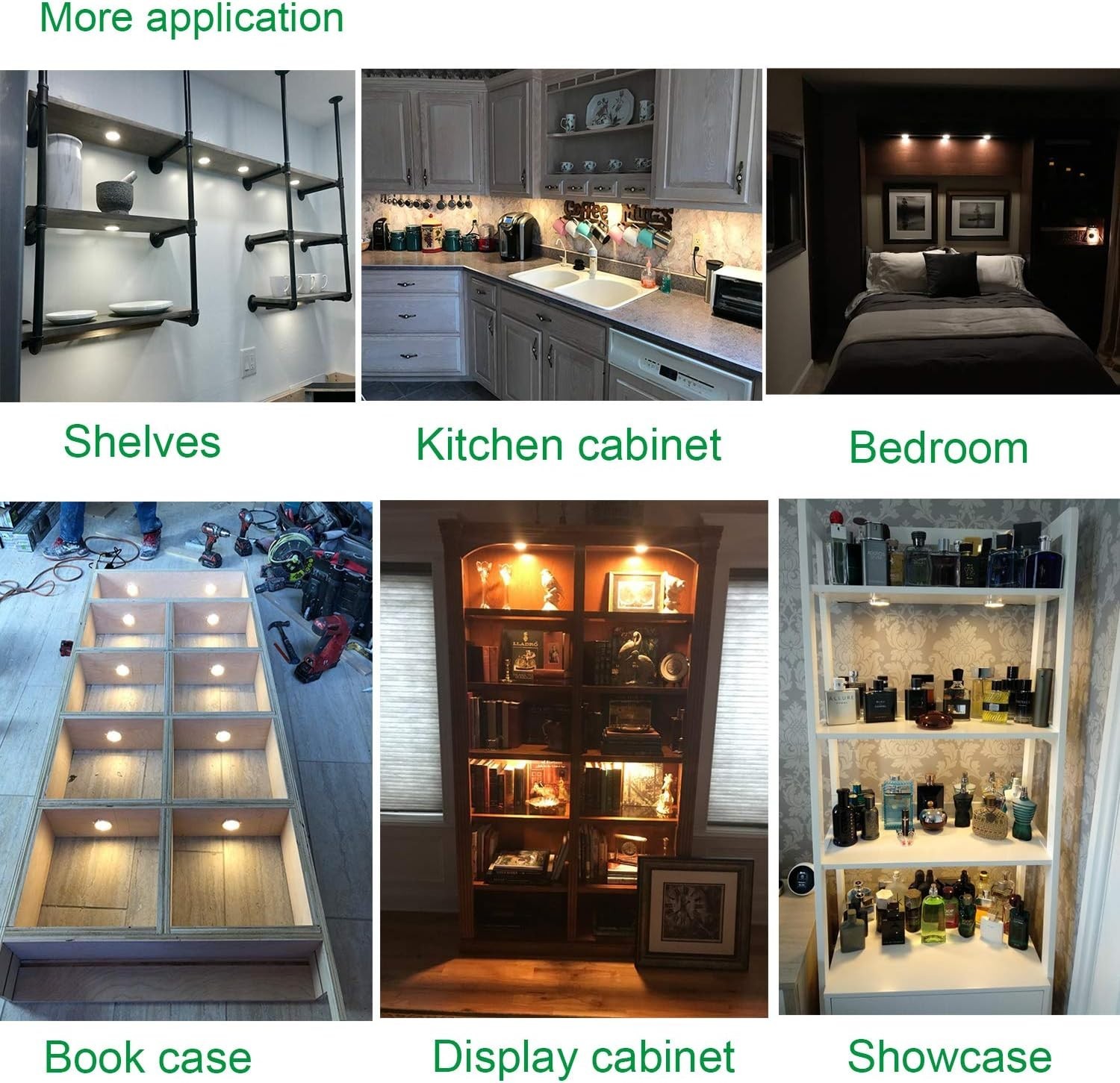 Under Cabinet LED Puck Lights Kit with Touching Switch Dimmable for Kitchen