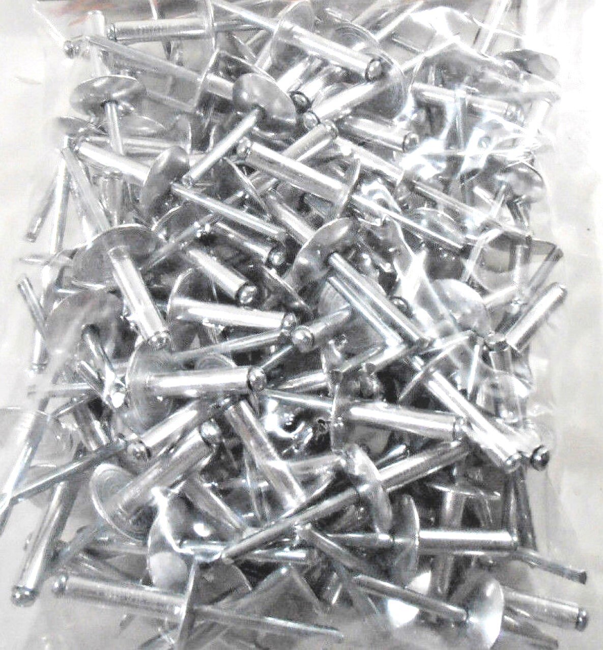 100 LARGE FLANGE 3/16" X 3/4" ALUMINUM BIG HEAD POP RIVETS STEEL MANDREL #27546