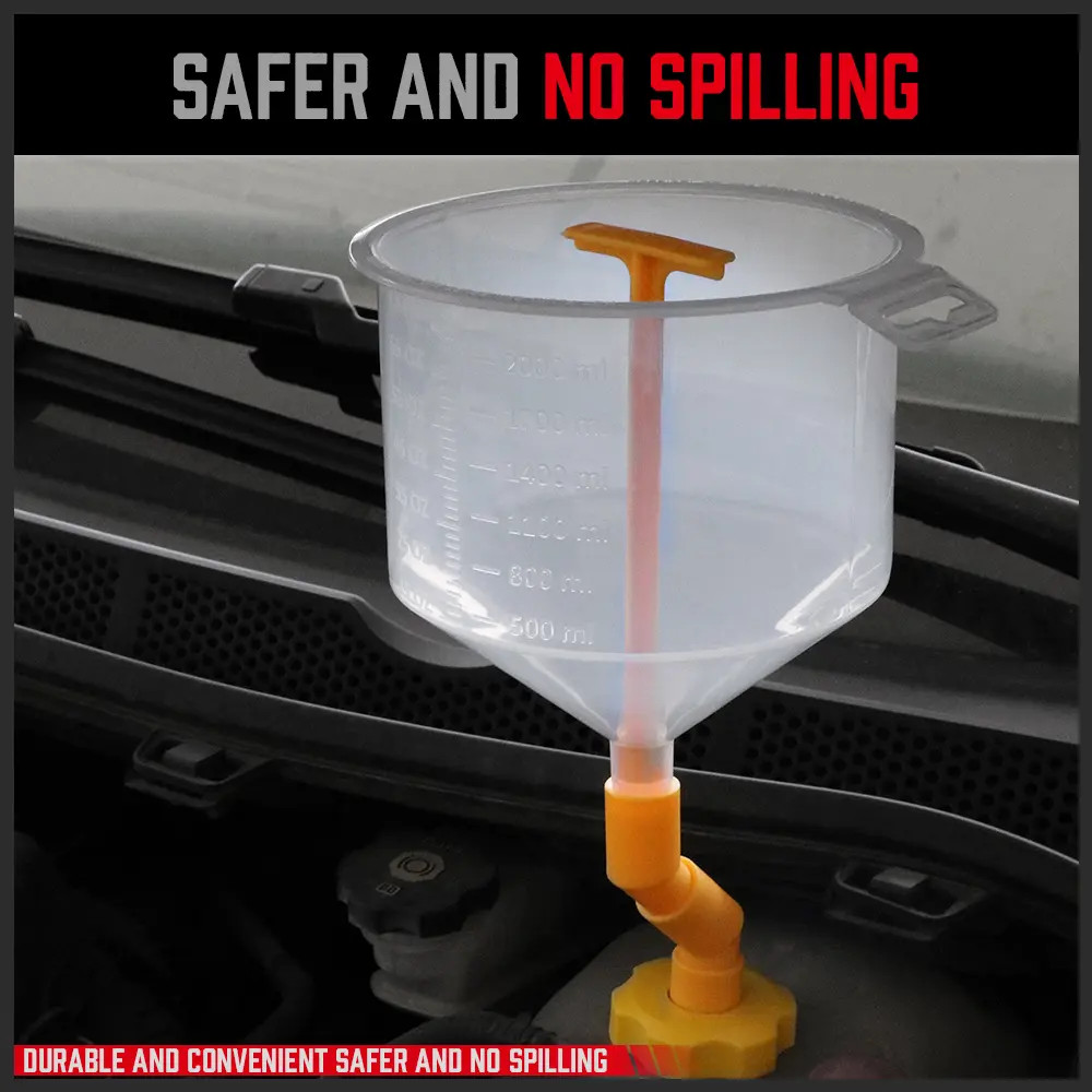 19-Spill Proof Radiator Coolant Filling Funnel Kit Car Auto Fluid Cooling System