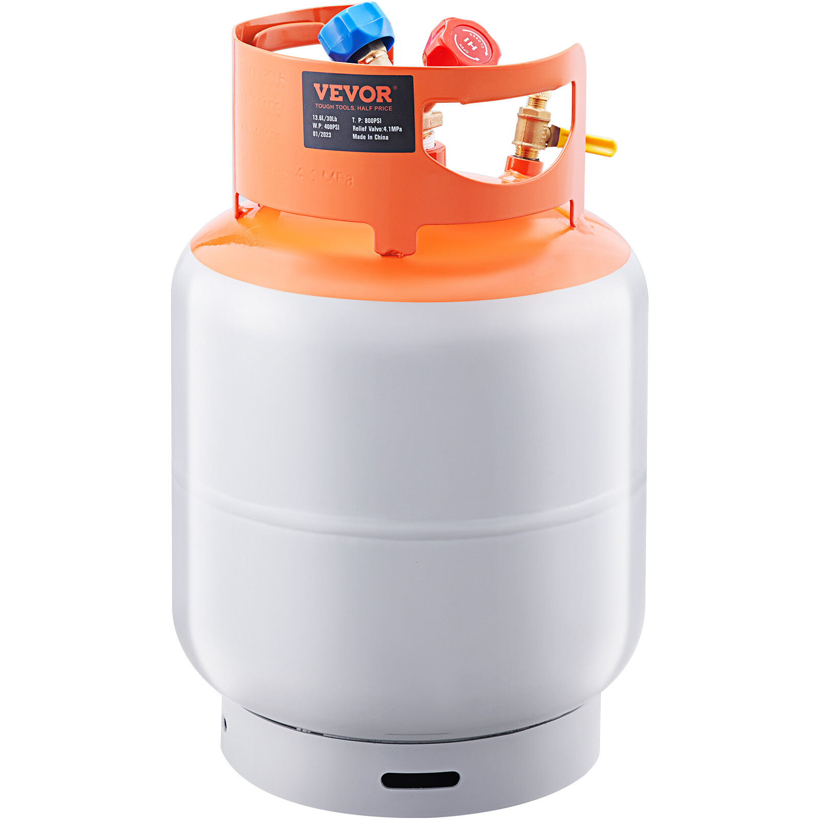 VEVOR Refrigerant Recovery Reclaim 30 LBS Cylinder Tank 400 PSI Liquid Y Valve