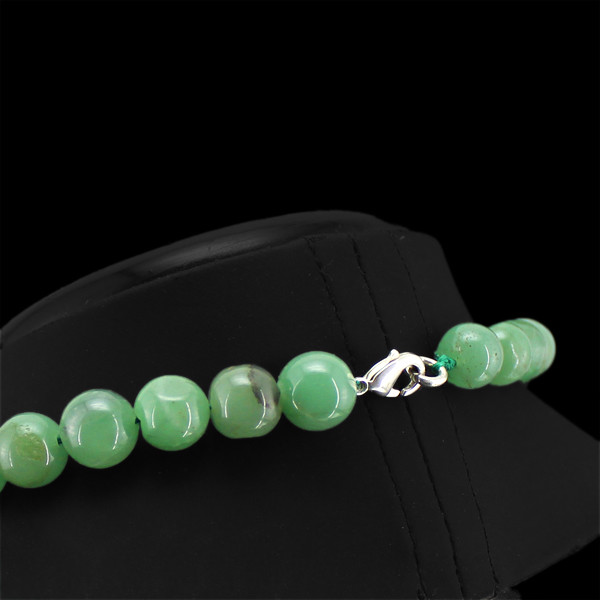 DEMANDED 318.00 CTS NATURAL UNTREATED GREEN JADE ROUND BEADS NECKLACE - (DG)