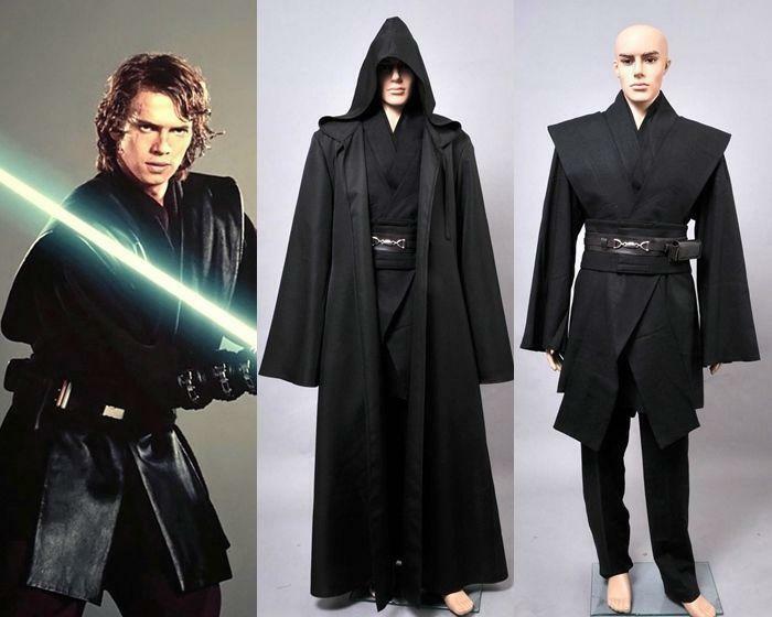Dark Jedi Sith Darth Vader Black Costume Robe Cosplay Halloween