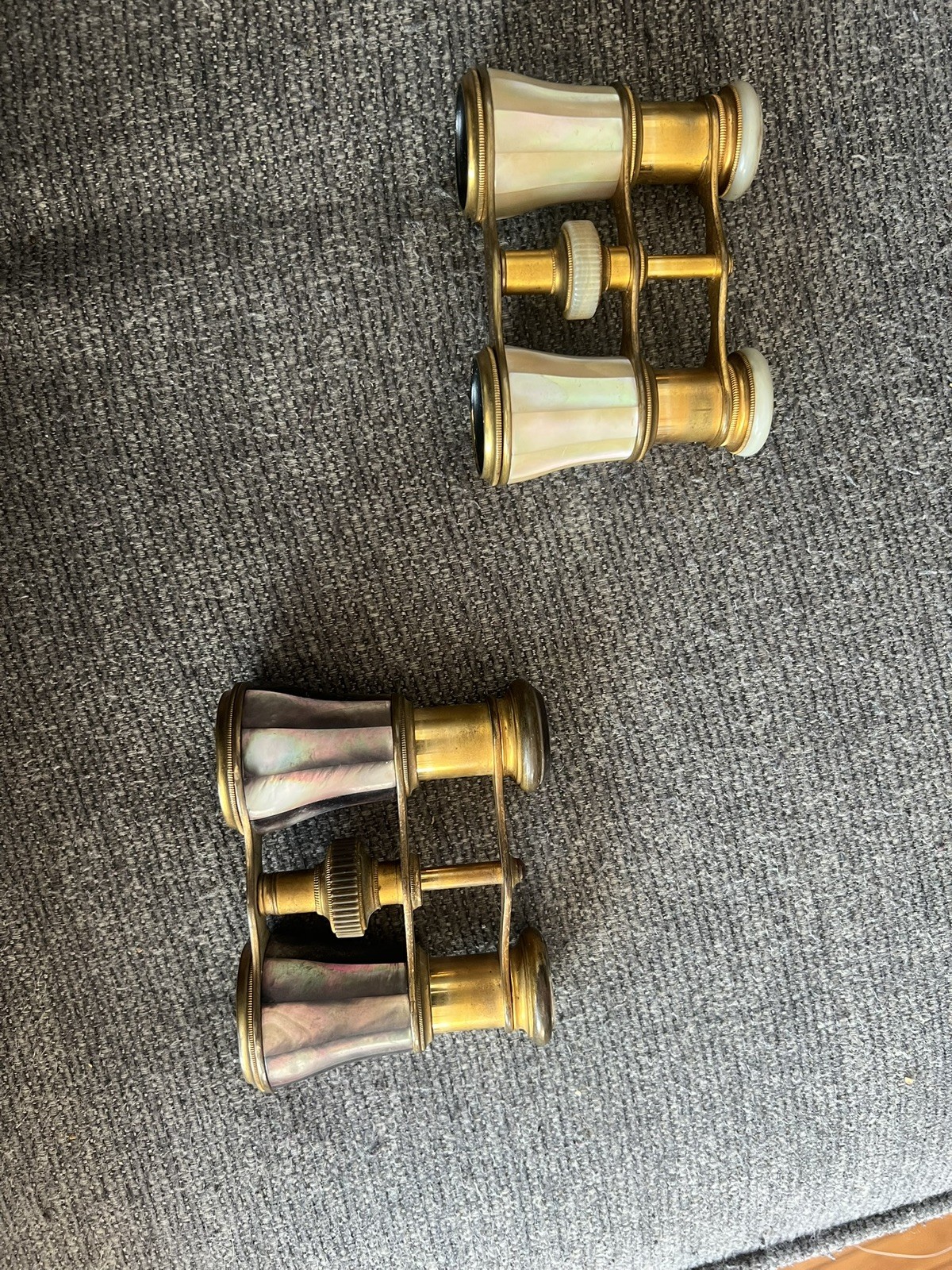 2 Pair Of Antique late 1800 LeMaire Mother of Pearl Opera Binoculars Glasses .