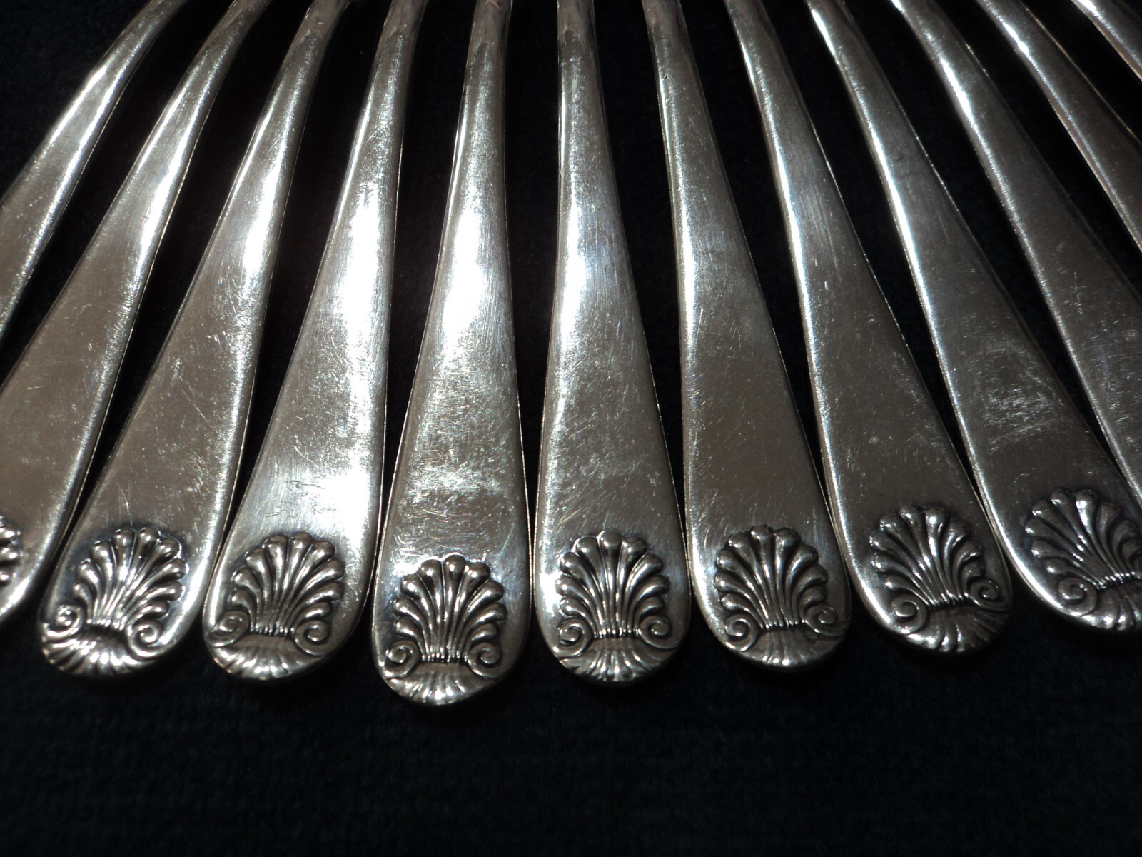 Silverplate Flatware Lot of 12 Nut Picks Towle Shell ii Victorian 1889