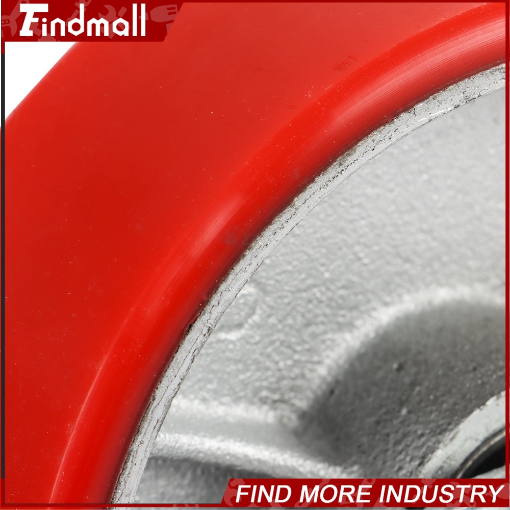Findmall 4 Pack 6" Heavy Duty Caster Wheels Swivel Plate Total Lock Brake Red