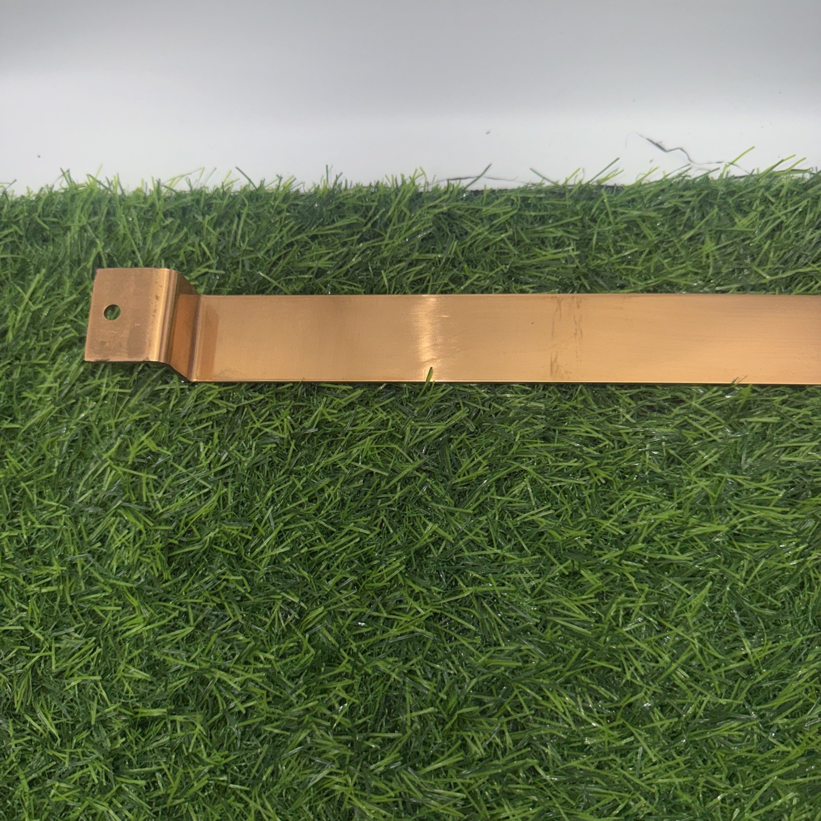 Vintage Solid Copper 24” Utensil Rack Korea Brass Tone Hooks Wall Scuffed NOS