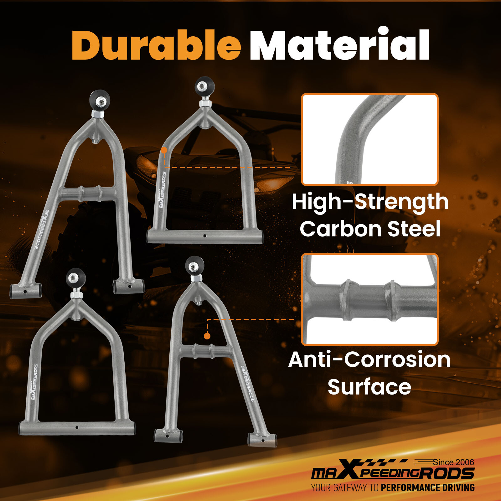 Front Upper+Lower Control A Arm+2+1 Wider Extender for Yamaha Banshee 350 YFZ350