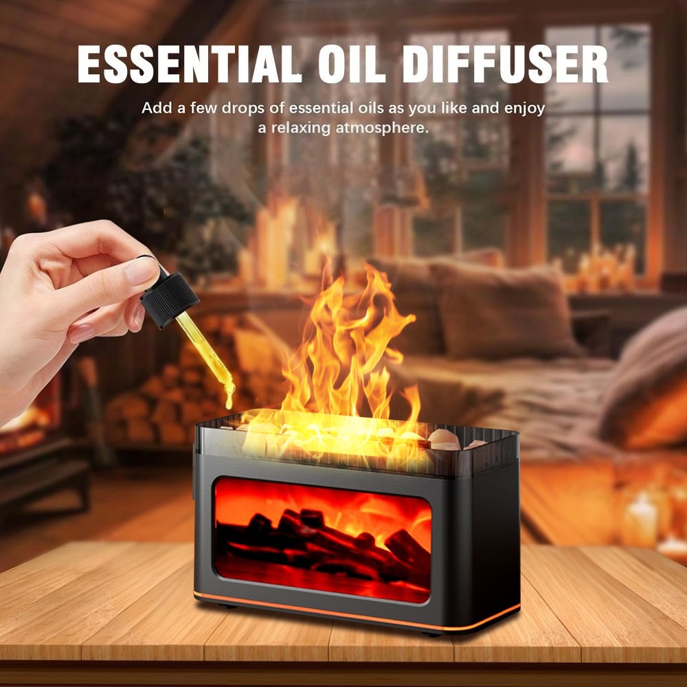 NEW Fireplace Diffuser Humidifier essential oil support, Ultrasonic Aromatherapy