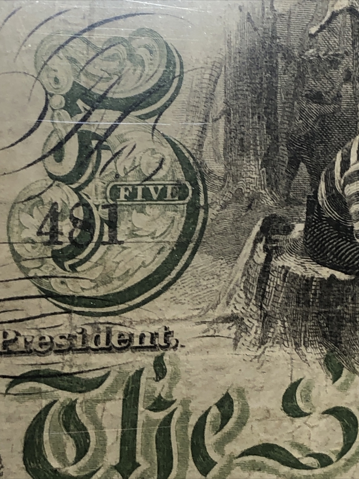 obsolete currency The Sanford Bank, Maine 1861 $5 S/n 481