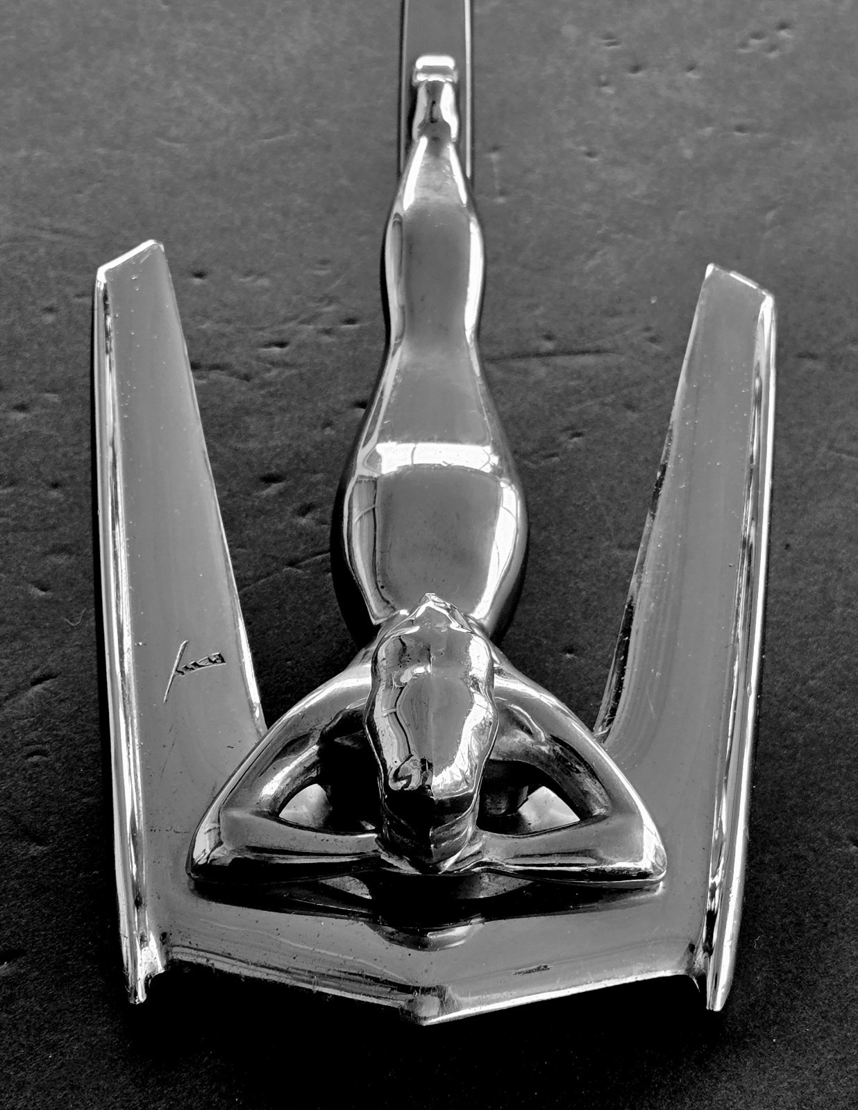 ORIGINAL VINTAGE 1953 54 NASH HOOD ORNAMENT GEORGE PETTY NUDE PIN-UP SIGNED ART