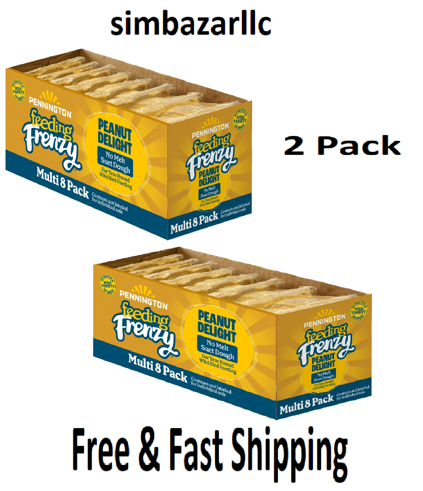 Peanut Delight Suet, 11.75 oz. Cake, Wild Bird Food, 8 Count each, 2 Pack