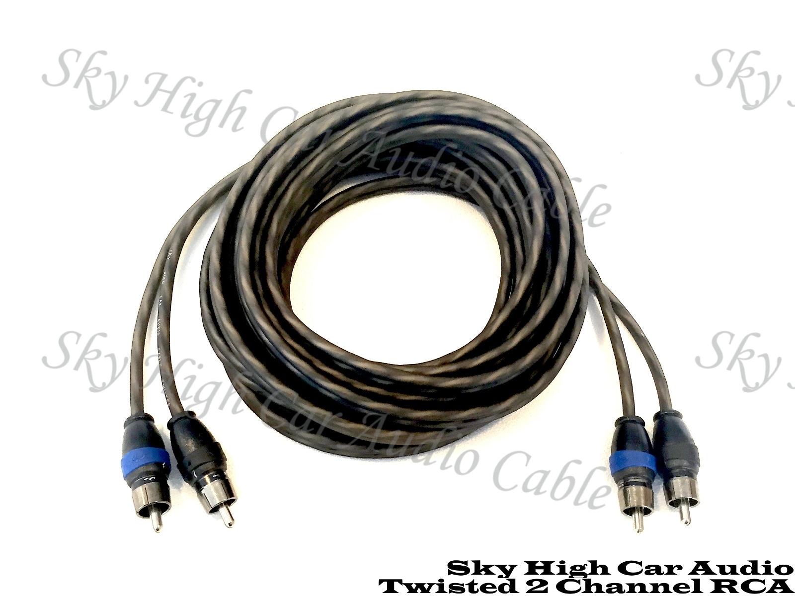 Oversized 4 Ga OFC AWG Amp Kit Twisted RCA Green Black Complete Sky High Car