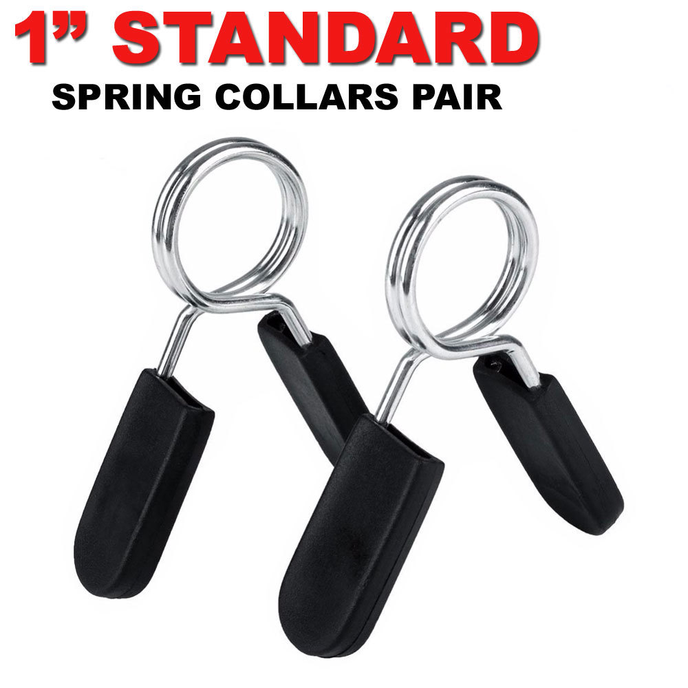 Spring Clip Collars Weight Dumbbell Handles for Standard 1-inch Bars Pair
