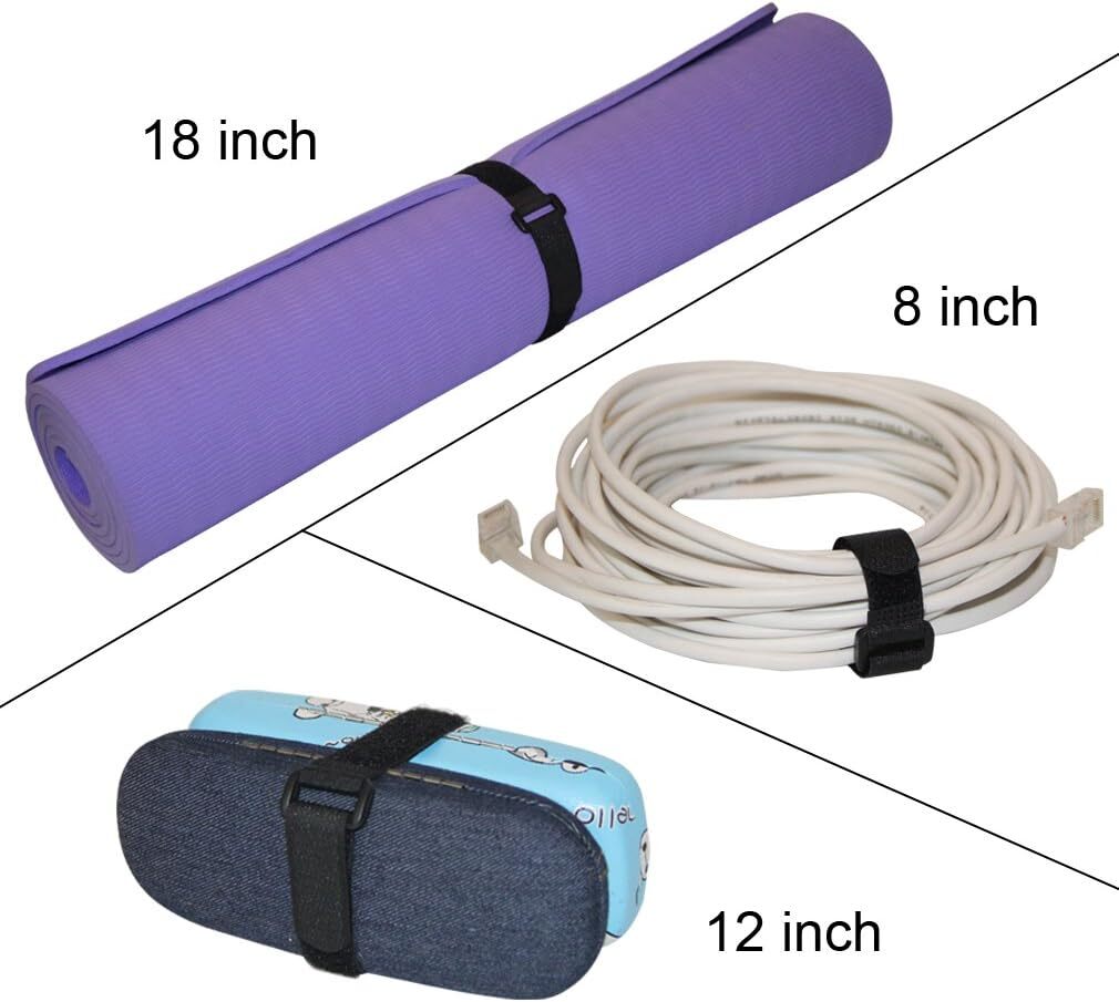 20 Pcs Cable Straps, Hook Loop, Bulk Reusable Buckle with Variety Organizer Kit