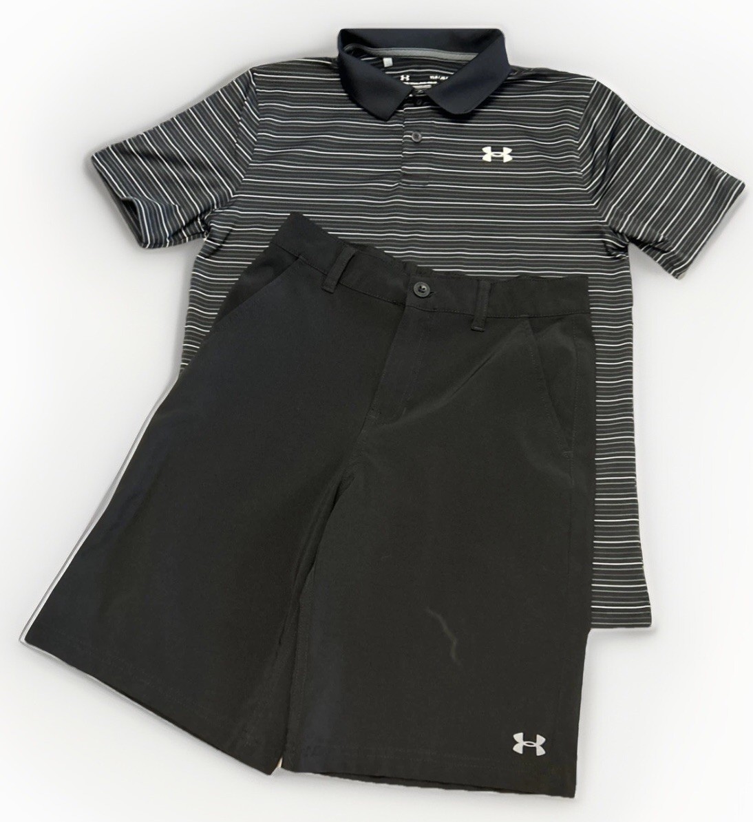 Boys Under Armour Polo Shirt & Golf Chino Shorts Sz YLG 14 Casual Outfit