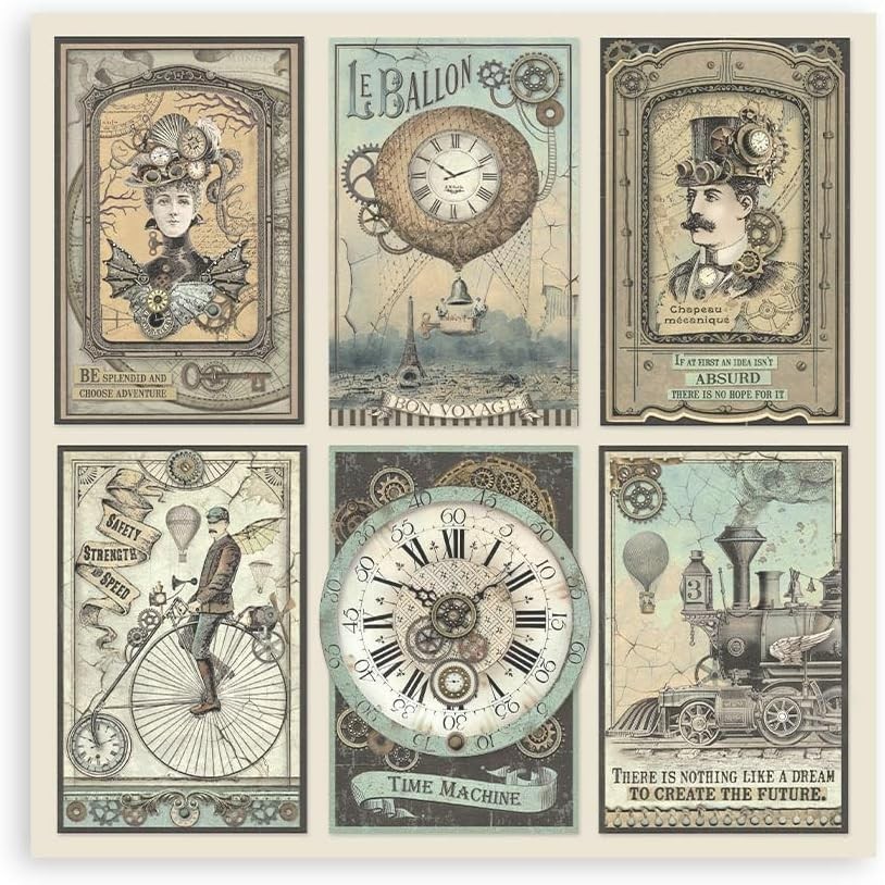 Stamperia Double-Sided Paper Pad 8"X8" 10/Pkg-Voyages Fantastiques, 10 Designs/1