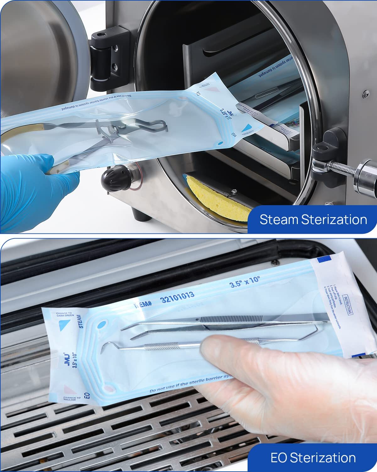 Up to 4000pcs Sterilization Bag Pouches Medical Self Seal Pouch Dual Indicator