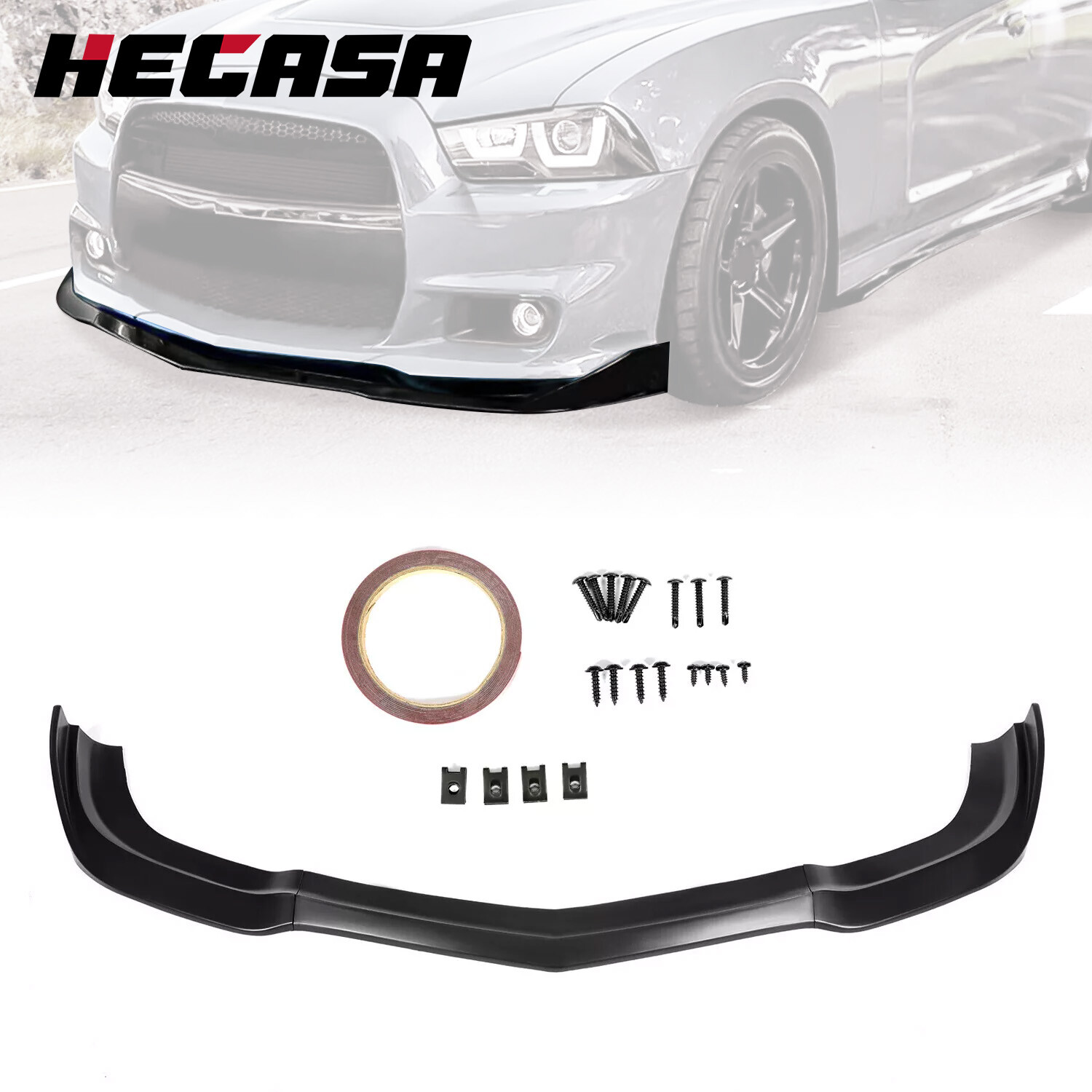 Fits 2011-2014 Dodge Charger SRT8 Matte Black Front Bumper Lip Spoiler Splitter