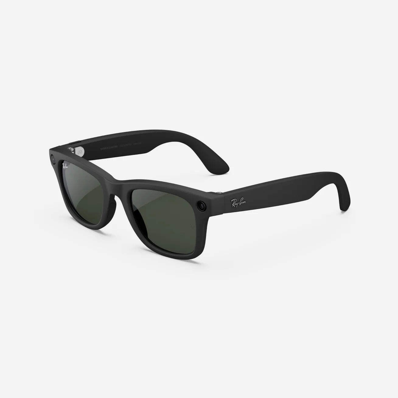 Refurbished Ray-Ban Meta Wayfarer (Gen 1), Matte Black / Clear to Graphite Green