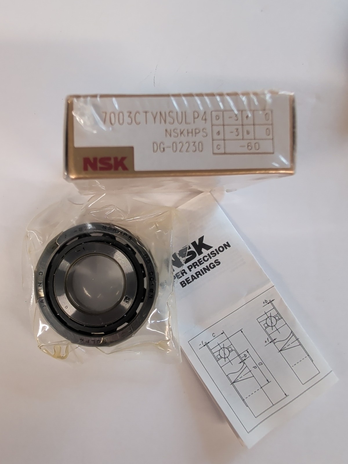 NSK 7003CTYNSULP4 Super Precision Angular Contact Bearing (lot of 2)