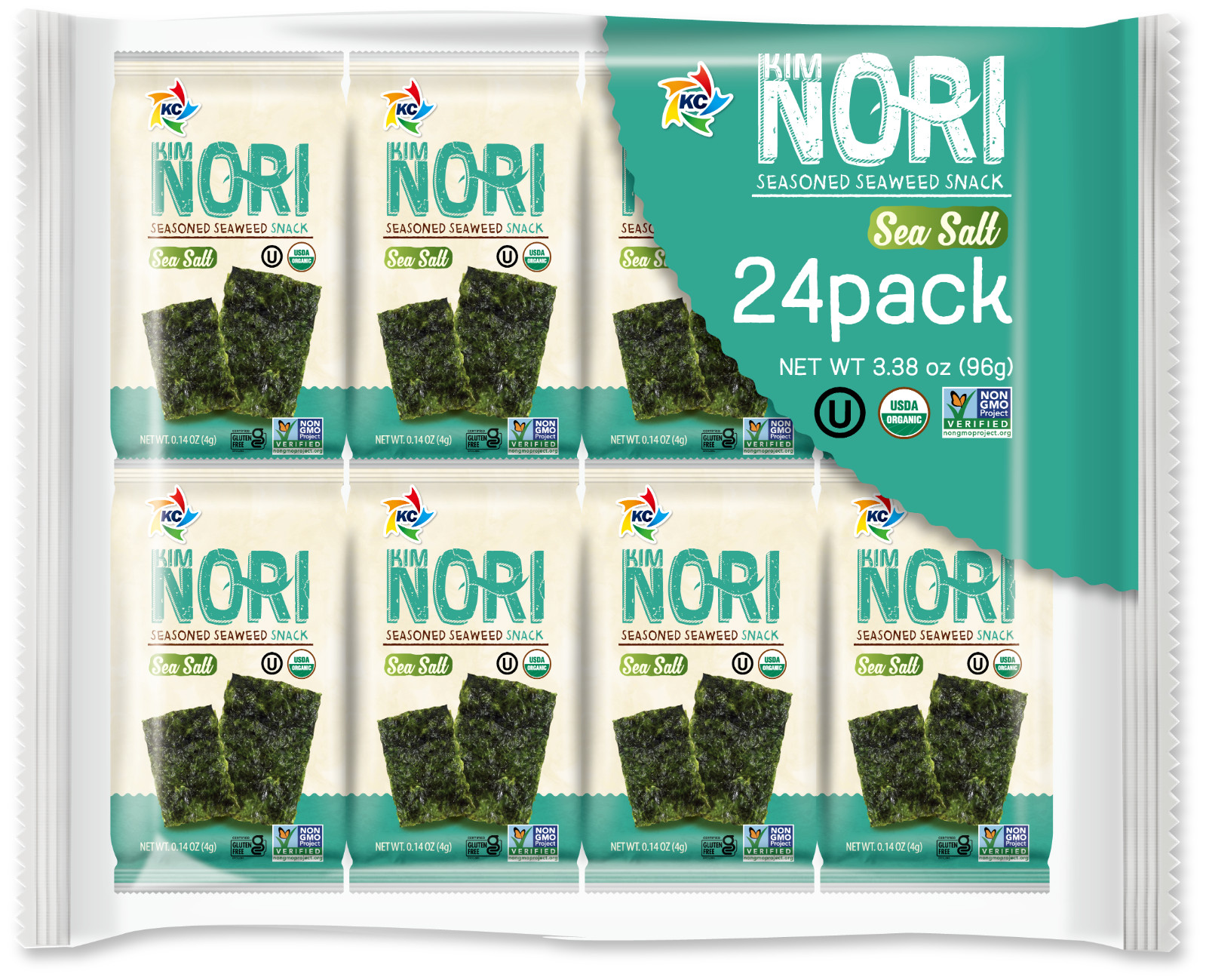 Organic Kimnori Seasoned Roasted Seaweed Snacks - 24 Pack Kim Nori Sea-Salt