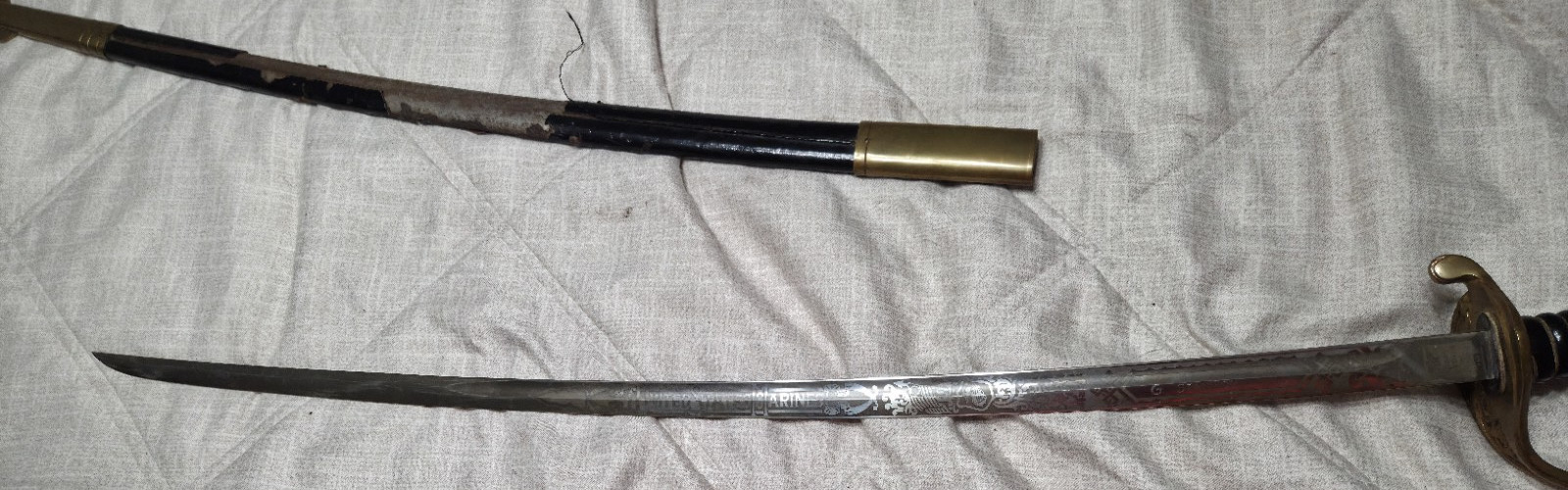 Hilborn Hamburger Solingen US Marines Officer Dress Sword Used