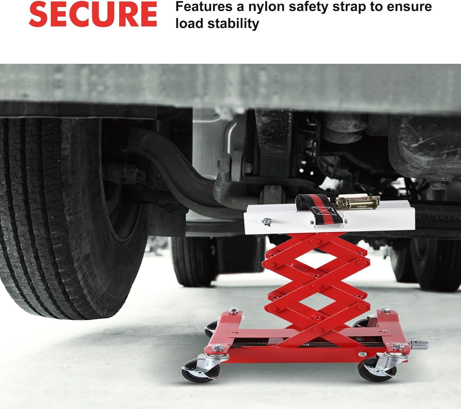 450LBS Low Profile Transmission Jack with Safety Straps Auto Repair Lifting Jack
