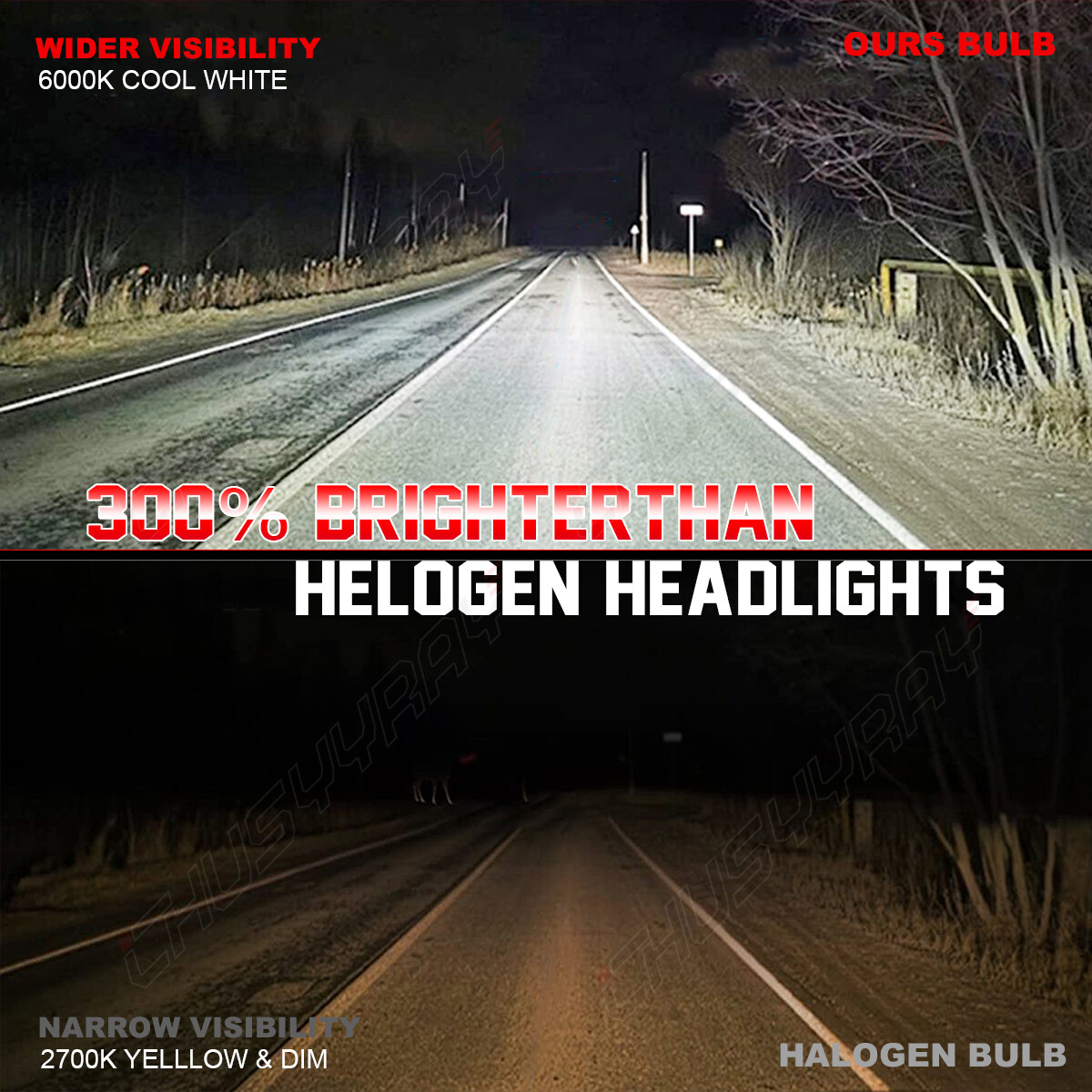 For Kawasaki ZX1400A Ninja ZX14 2006 2007 4x H11 H9 Lamp LED Headlight Bulbs Kit