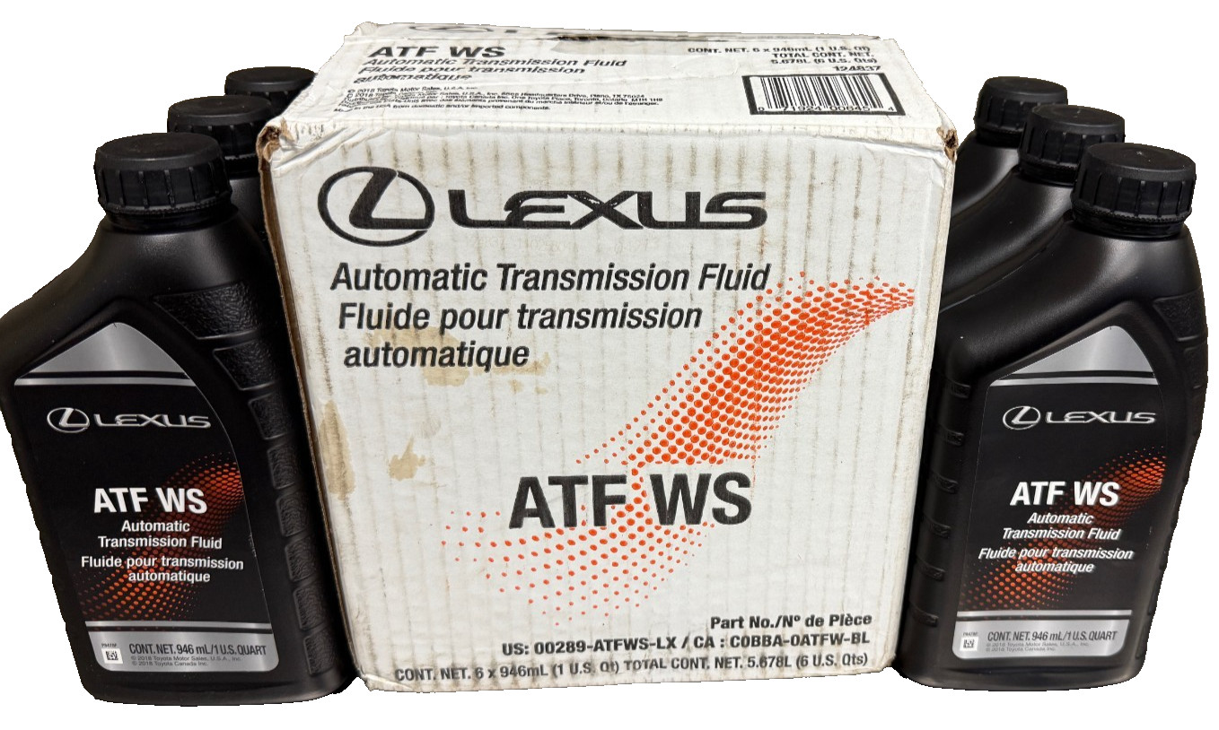 LEXUS/TOYOTA  TRANSMISSION FLUID WORLD STANDARD 6QTS IN A CASE 00289-ATFWS-LX