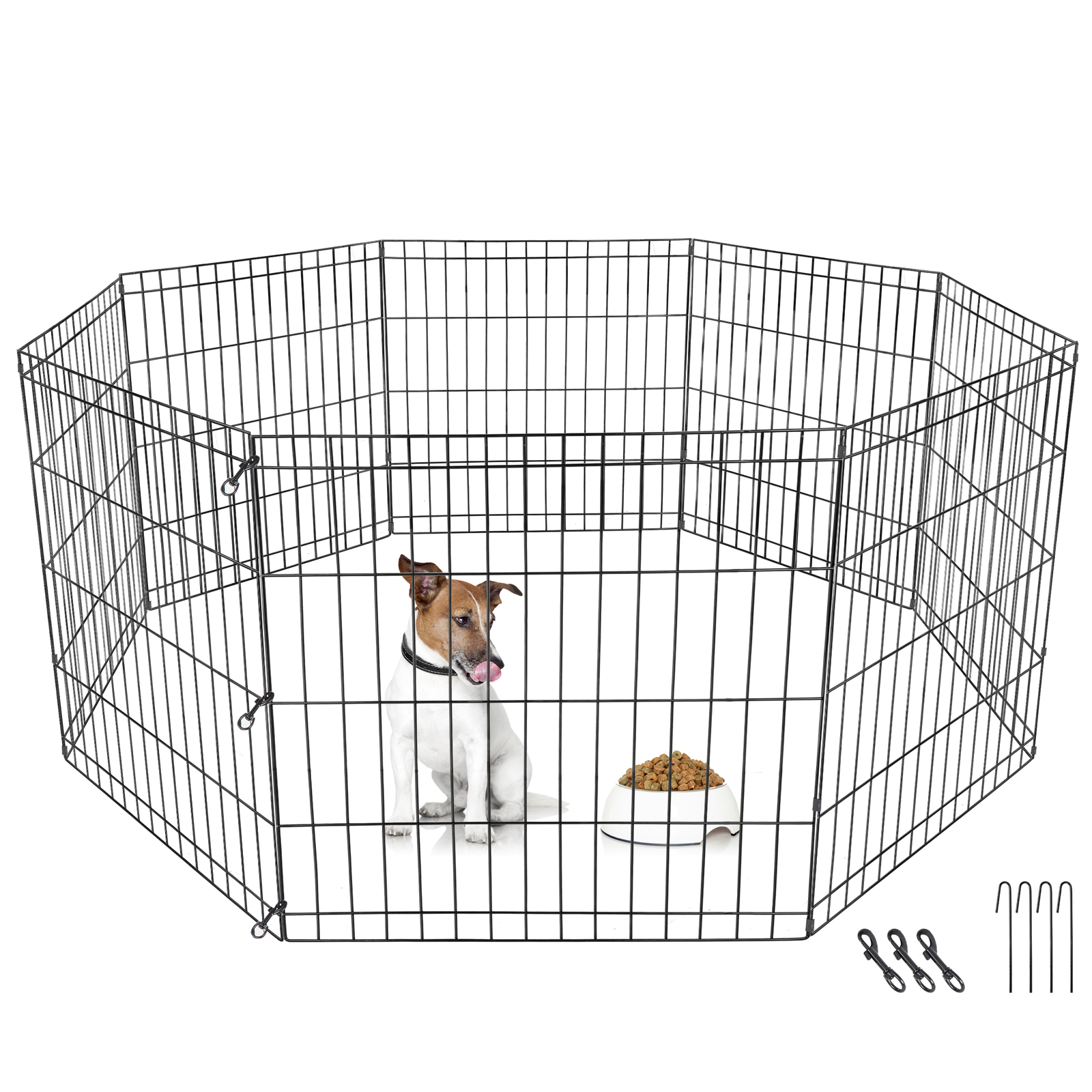 24 Inch Pet Dog Playpen Exercise Puppy Pen Dog Fence for Small Animals -8 Panel