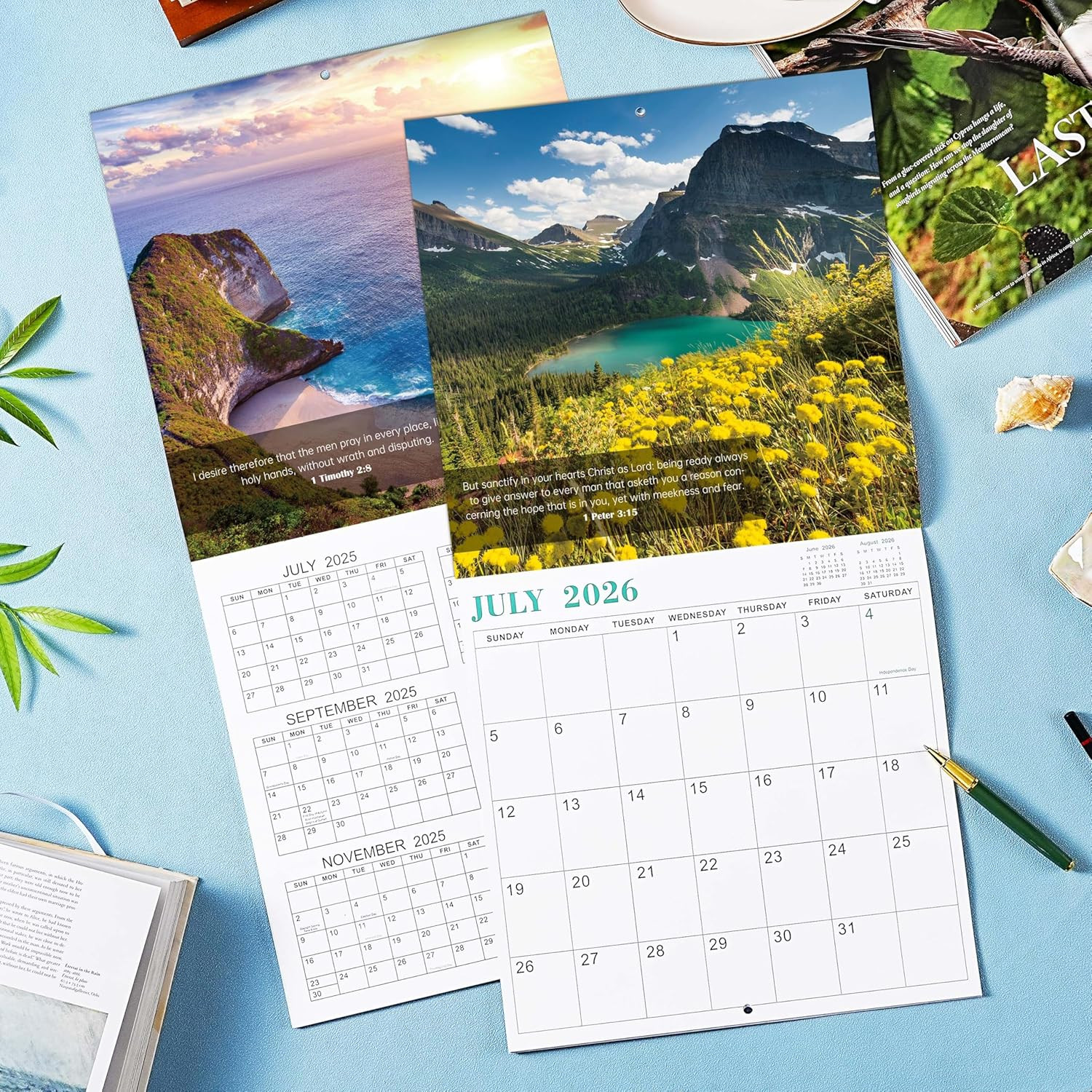 2026 Calendar - Bible Verse Wall Calendar 2026, Jan 2026 - Dec 2026, 12" x 24" (