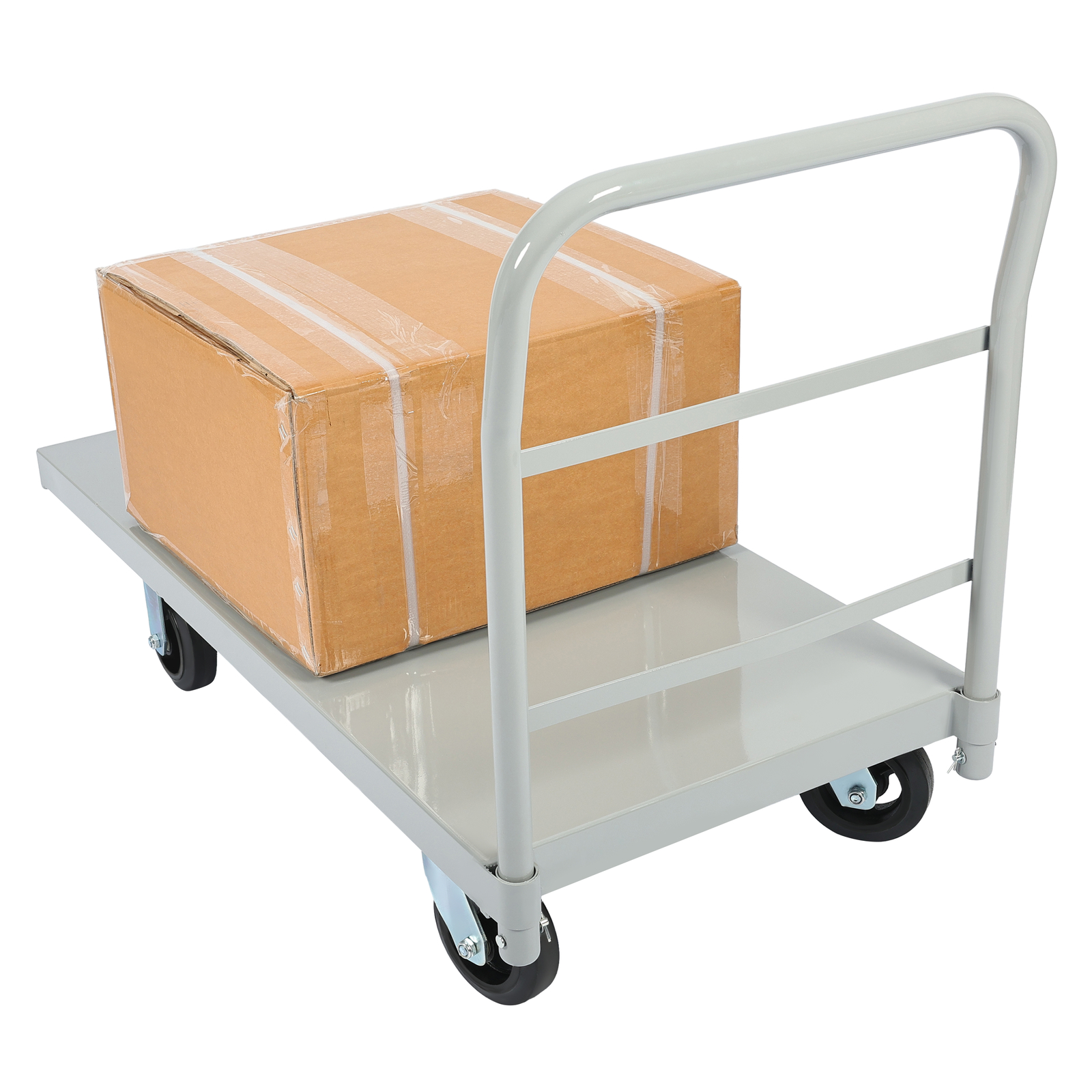 Platform Hand Truck 2000lb Capacity Steel Heavy Duty Flat Dolly Cart W/ Wheels