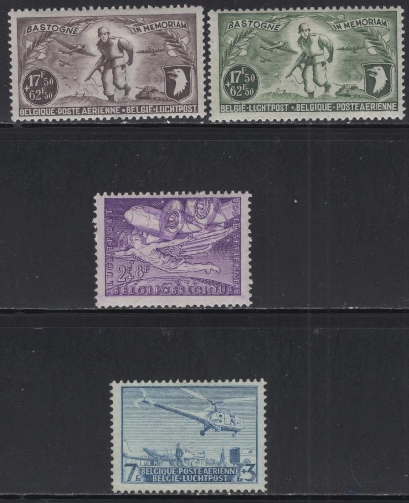 WC1_36110 BELGIUM. 1946 air semi-postal stamps. Sc.CB1-CB3,CB13. MH