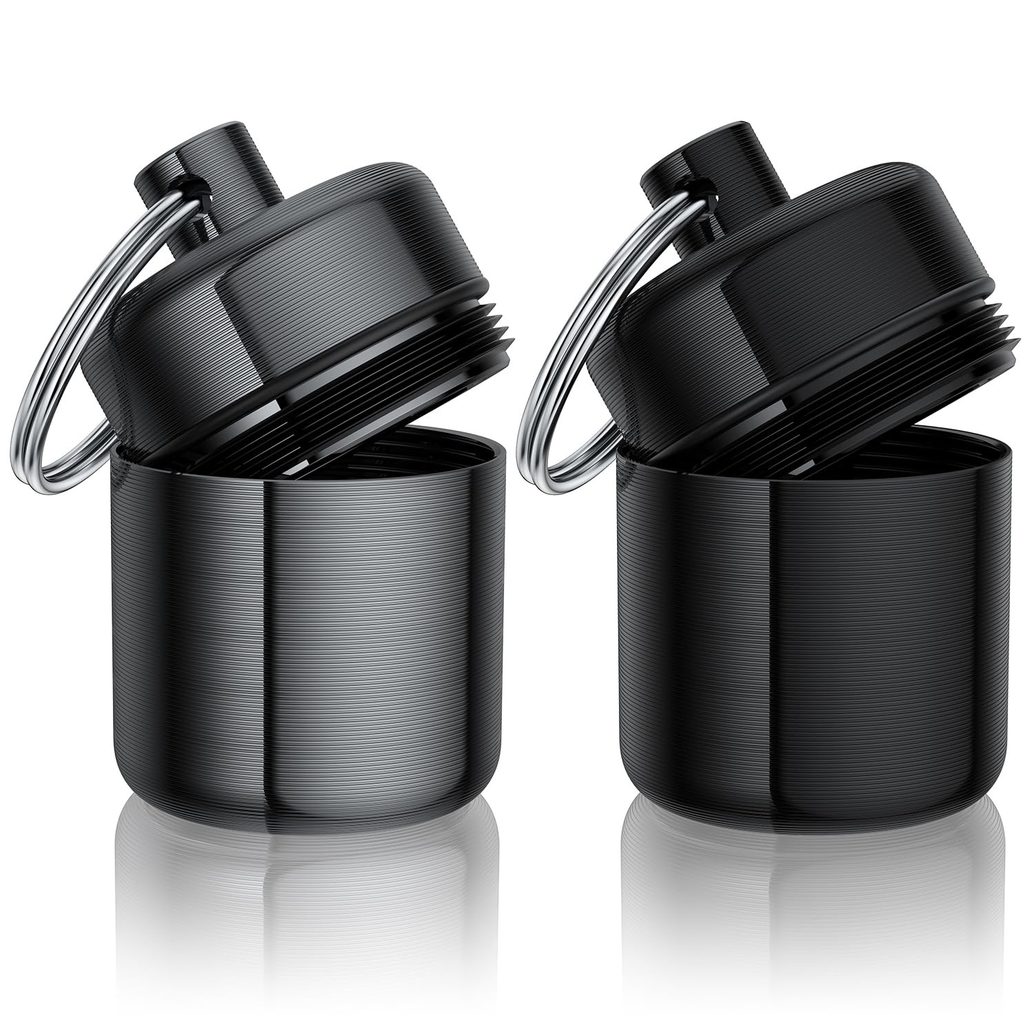 Urekt Ear Plug Carrying Case Keychain(2 Pack), 2 Pair (Pack of 1), Black Grey