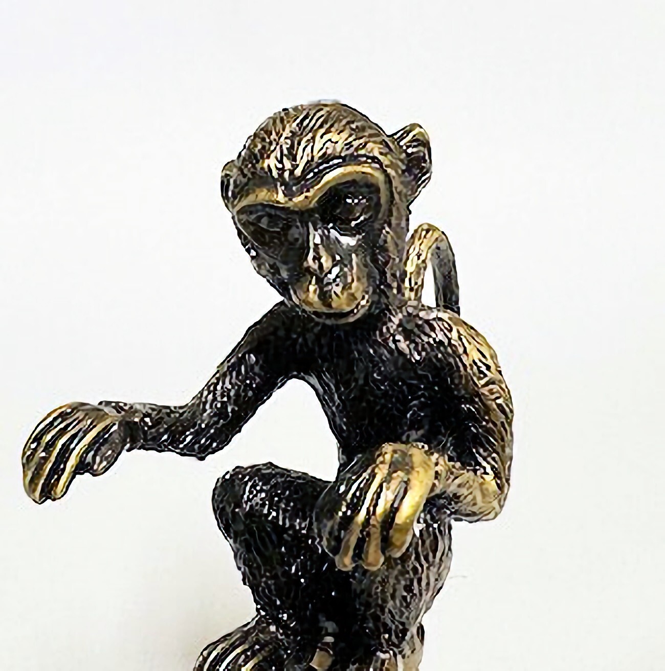 MONKEY WITH TAIL LAMP SHADE FINIAL ANTIQUE BRASS #5