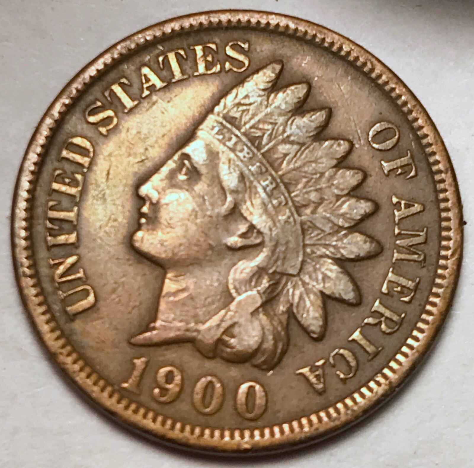 1900 Indian Head Cent Penny FULL LIBERTY VF / XF FREE SHIPPING